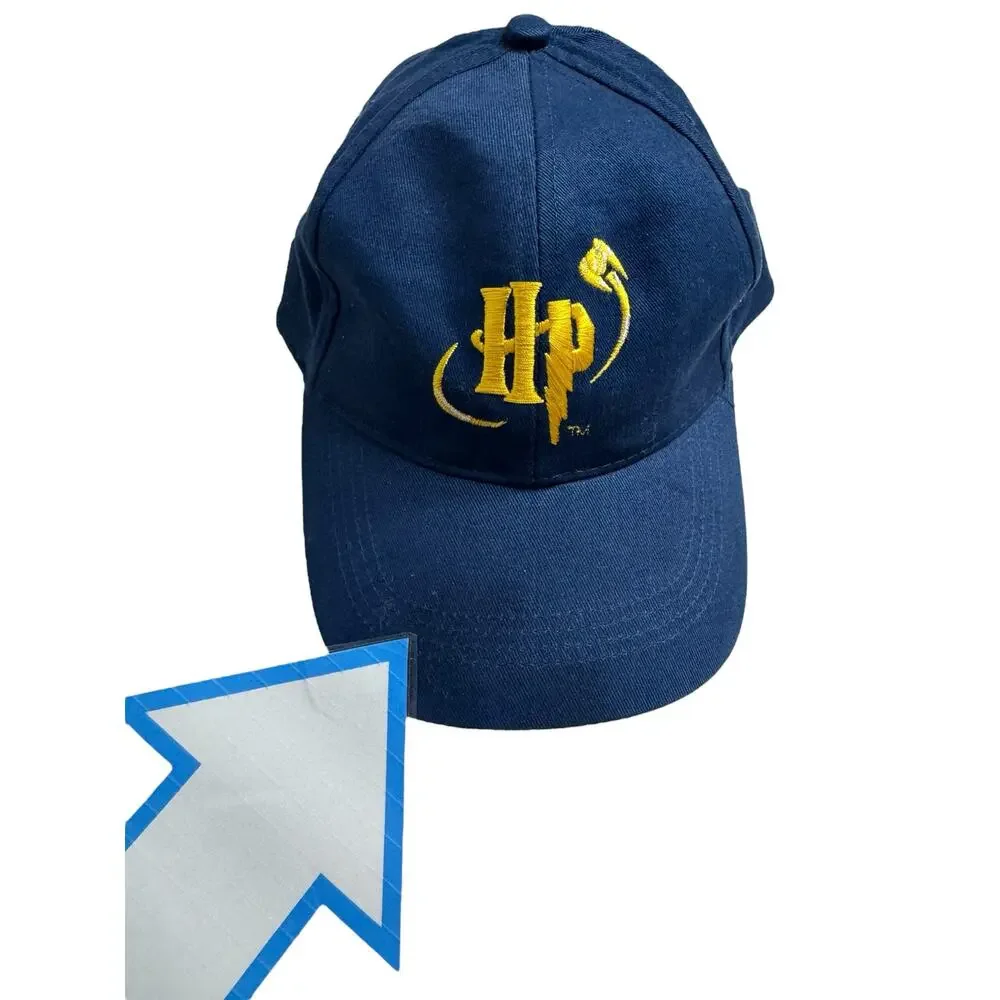 Vintage *NEW* Harry Potter HP Blue Baseball Cap Adjustable 2001 Navy Blue Hat
